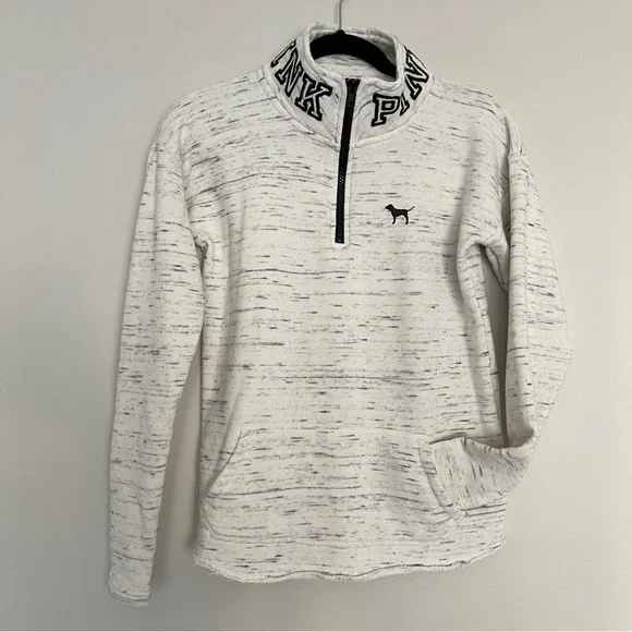 Pink Marled French Terry Cloth Pull-over Sweatshirt Size XS - Picture 3 of 11